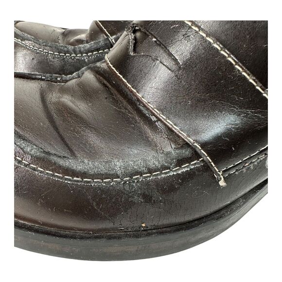 Vintage Lei Heels Brown Platform Ankle Chunky Y2K 90s Oxfords 8.5 *READ Damage* - Picture 7 of 9